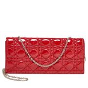 Pre-owned Leather clutches Dior Vintage , Red , Dames