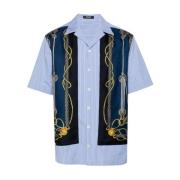 Short Sleeve Shirts Versace , Blue , Heren