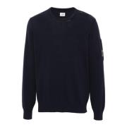 Blauwe Crew Neck Sweater C.p. Company , Blue , Heren