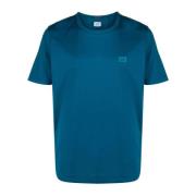 Blauw Katoenen Ronde Hals T-shirt C.p. Company , Blue , Heren