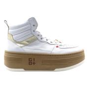 Leren Sneaker met Turkooise Accenten Gio+ , White , Dames