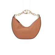 Lichtbruine Gehamerde Leren Hobo Tas Valentino Garavani , Brown , Dame...