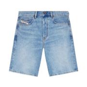 Regular-Short Lichtblauwe Jeans Diesel , Blue , Heren