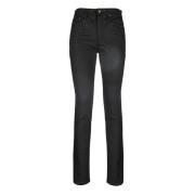 Zwarte Slim Fit Jeans Broek Saint Laurent , Black , Dames