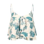 Blauwe Polyester Top met Bretels Aniye By , Blue , Dames