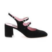 Kristal Gesp Suède Mary Jane Slingback Carel , Black , Dames