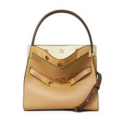 Lee Radziwill Dubbele Tote Tas Tory Burch , Beige , Dames