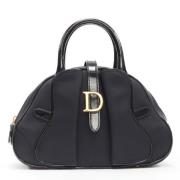 Tweedehands Zwarte Leren Dior Zadeltas Dior Vintage , Black , Dames