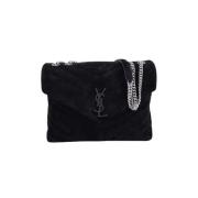 Pre-owned Suede handbags Yves Saint Laurent Vintage , Black , Dames