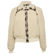 Pre-owned Satin outerwear Chanel Vintage , Beige , Dames