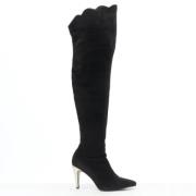 Pre-owned Suede boots Versace Pre-owned , Black , Dames