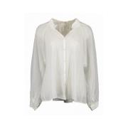 Bohemian Witte Katoenen Blouse Forte Forte , White , Dames