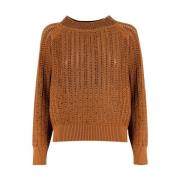 Round-neck Knitwear Ermanno Scervino , Brown , Dames