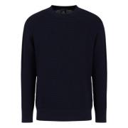 Blauwe U Giro Operato Sweaters Armani Exchange , Blue , Heren