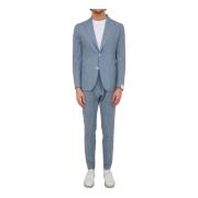 Luxe Soft Suit Pant Jogger Denim Eleventy , Blue , Heren