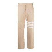 Beige Katoen Rits Sluiting Broek Thom Browne , Brown , Heren