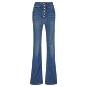 Flared Jeans Elisabetta Franchi , Blue , Dames