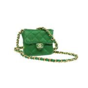 Pre-owned Satin chanel-bags Chanel Vintage , Green , Dames