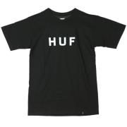 Essentials Logo T-Shirt Zwart/Wit Streetwear HUF , Black , Heren
