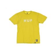 Logo Tee Streetwear Essentials Sauterne HUF , Yellow , Heren