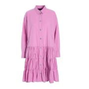 Kernkatoenen jurk met ruches Bitte Kai Rand , Pink , Dames