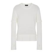 Round-neck Knitwear Emporio Armani , White , Dames