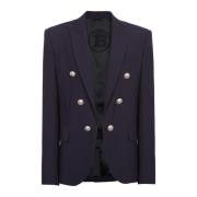 Double-breasted Jersey blazer Balmain , Blue , Heren