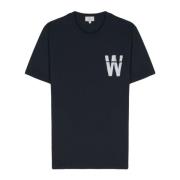 Blauw Crew Neck T-shirt met Zakje Woolrich , Blue , Heren
