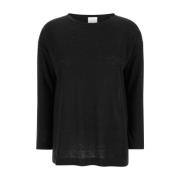 Long Sleeve Tops Allude , Black , Dames