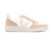 Witte Sneakers met Gladde Korrel Applicatie Veja , Multicolor , Heren