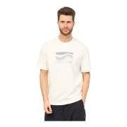 Golfprint Katoenen T-shirt Armani Exchange , White , Heren