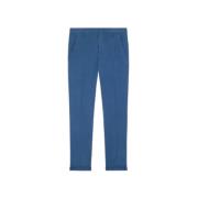 Slim Chino Gabardine Broek Dondup , Blue , Heren