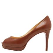 Pre-owned Leather heels Christian Louboutin Pre-owned , Brown , Dames