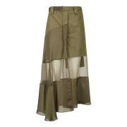 Midi Skirts Sacai , Green , Dames