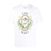 Le Joueur Bedrukt T-shirt Casablanca , White , Heren