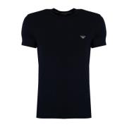 Klassiek Ronde Hals Logo T-shirt Emporio Armani , Blue , Heren