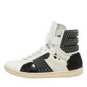 Pre-owned Leather sneakers Yves Saint Laurent Vintage , White , Dames