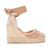 Natuurlijke Wedge Sandaal Catalina in Linnen Castañer , Beige , Dames