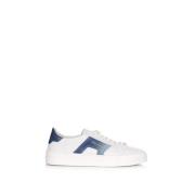 Crème Leren Sneakers met Logo Detail Santoni , White , Heren