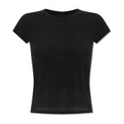 Bijgesneden Level T T-shirt Rick Owens , Black , Dames