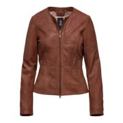 Leather Jackets BomBoogie , Brown , Dames
