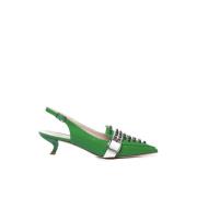 Groene Patentleren Slingback Hakken Alchimia , Green , Dames