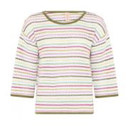 Openwork Gestreepte Pullover Lentil Skovhuus , Multicolor , Dames