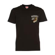 Zwarte Tiger Varsity Slim T-shirt Kenzo , Black , Heren