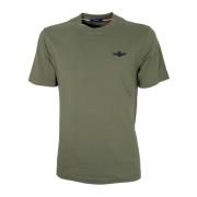 Groen Katoenen Jersey T-Shirt Ts2065 Aeronautica Militare , Green , He...