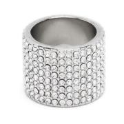 Witte Kristal Rih Ring Amina Muaddi , White , Dames