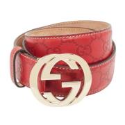 Pre-owned Leather belts Gucci Vintage , Red , Dames