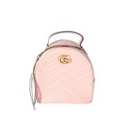 Pre-owned Leather backpacks Gucci Vintage , Pink , Dames