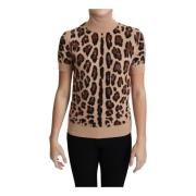 Leopard Print Wool Turtleneck Top Dolce & Gabbana , Multicolor , Dames