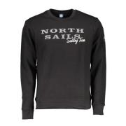Zwarte katoenen trui met logoprint North Sails , Black , Heren